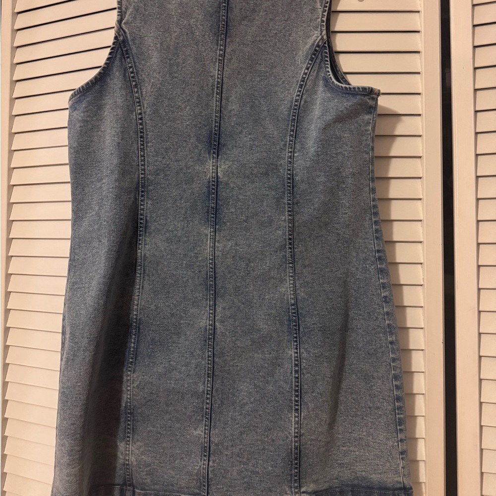 Frye Sleeveless Button-Front Denim Mini Dress - Light Blue - Picture 4 of 6